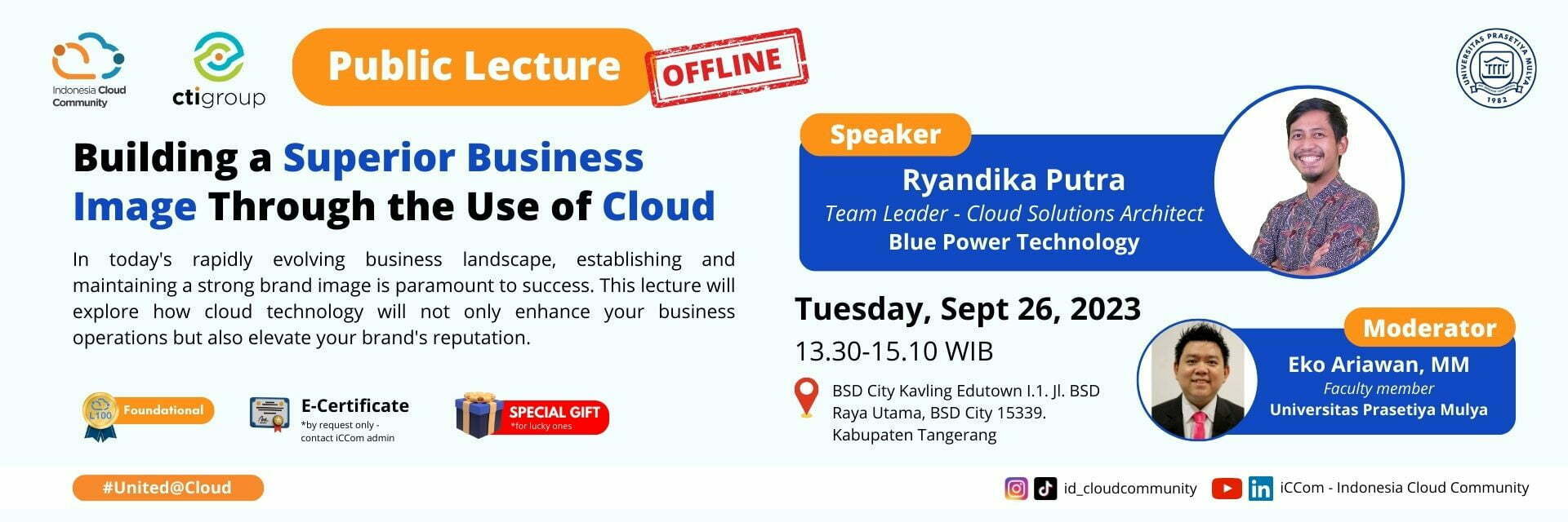 Public Lecture #1 – Building a Superior Business Image Through the Use of Cloud