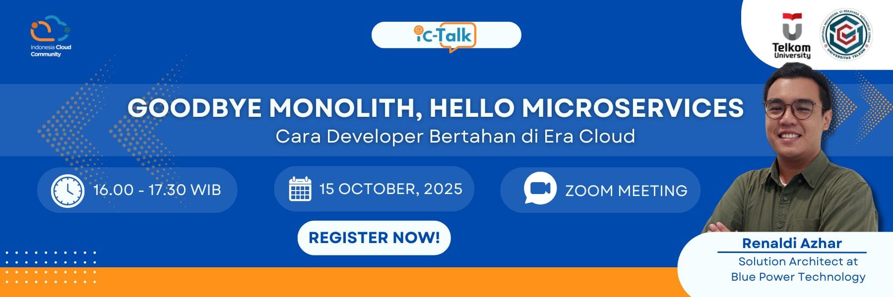 iC-Talk #36 “Goodbye Monolith, Hello Microservices: How Developers Survive in the Cloud Era”